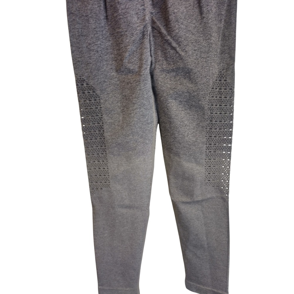 Maxxim Womens High Waist Seamless Ombre Mesh Cutout Leggings Charcoal Gray L - Picture 8 of 12
